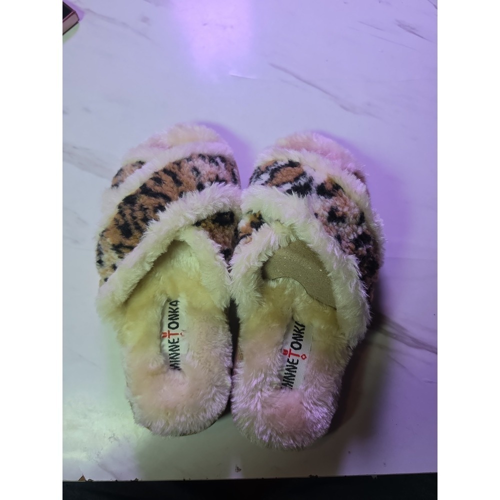 Minnetonka Lilly Cross Band Slippers Flip Flop Sandals Slide Slip Size 6